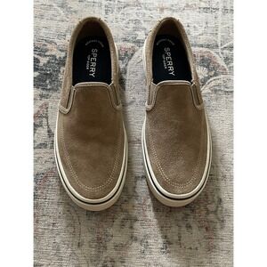 Sperry Top-Sider Striper II Slip On Suede Shoes Mens 9 Tan Casual Loafers